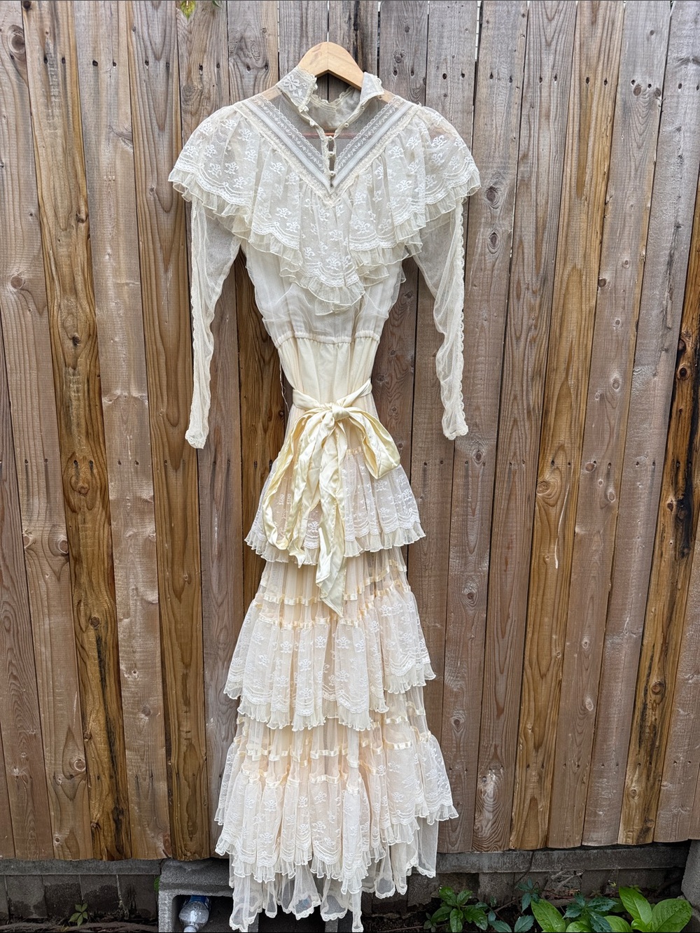 Gunne Sax 70s bridal collection prairie Lace Dress - Picture 9 of 13